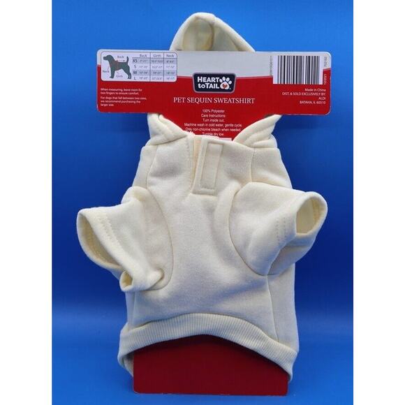 Heart TO Tail Size X-Small Holiday Pet Dog Sequins Sweatshirt Hooded Christmas - Picture 2 of 5